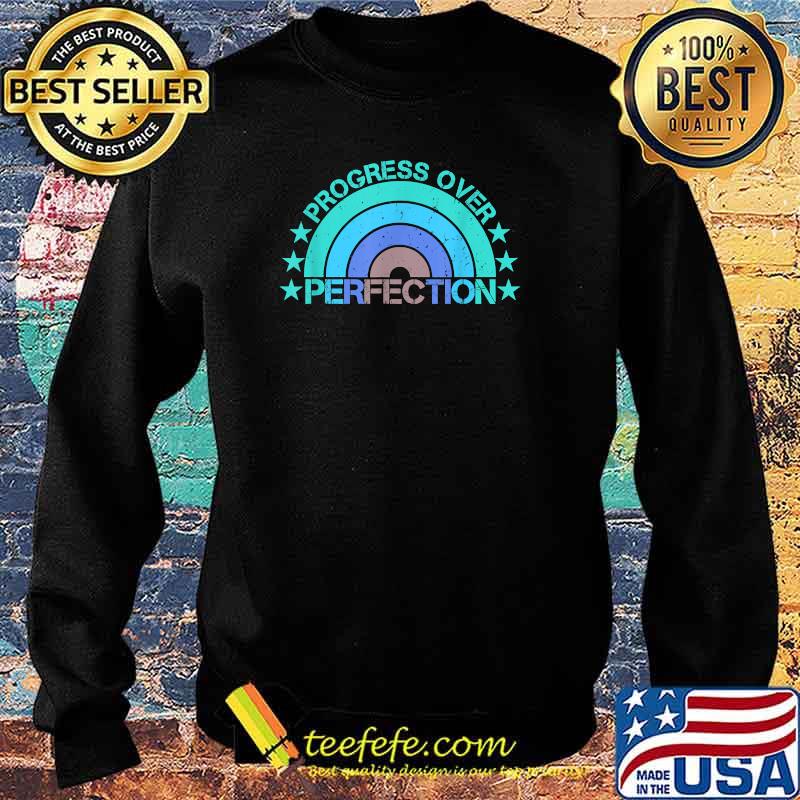Vintage Progress Over Perfection Teacher Motivation T-Shirt Sweater Vintage Progress Over Perfection Teacher Motivation T-Shirt Sweater