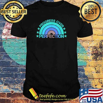 Vintage Progress Over Perfection Teacher Motivation T-Shirt
