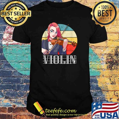 Violin Girl Violinist Music Fiddle Musician Vintage T-Shirt