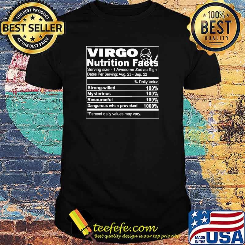 Virgo nutrition facts serving size shirt