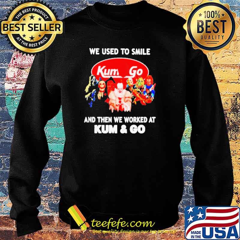 We used to smile and then we worked at Kum & Go horror Halloween s Sweater We used to smile and then we worked at Kum & Go horror Halloween s Sweater