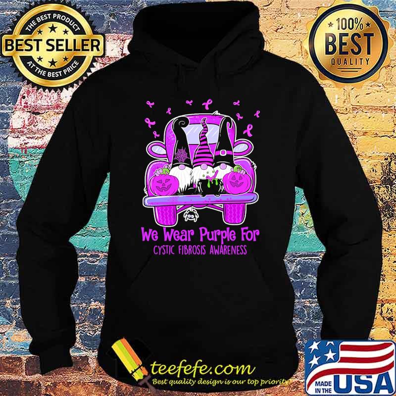 We Wear Purple For Cystic Fibrosis Awareness Gnome Shirt Hoodie We Wear Purple For Cystic Fibrosis Awareness Gnome Shirt Hoodie