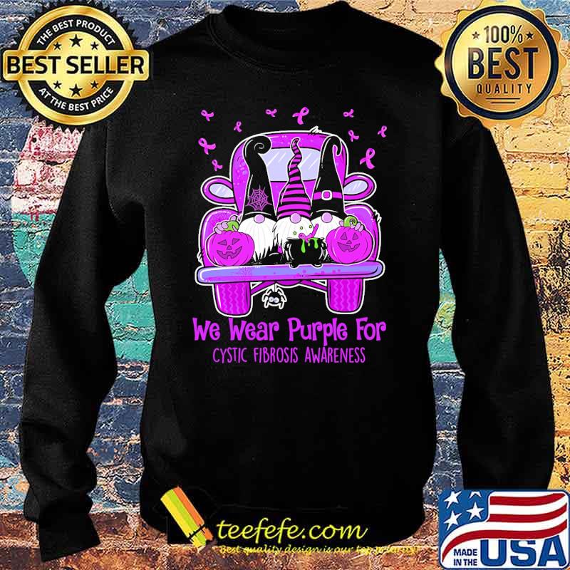 We Wear Purple For Cystic Fibrosis Awareness Gnome Shirt Sweater We Wear Purple For Cystic Fibrosis Awareness Gnome Shirt Sweater