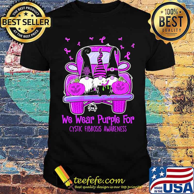 We Wear Purple For Cystic Fibrosis Awareness Gnome Shirt We Wear Purple For Cystic Fibrosis Awareness Gnome Shirt
