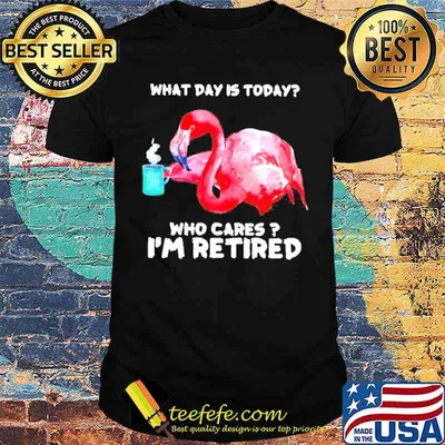 What day is today who cares I’m retired Flamingo shirt
