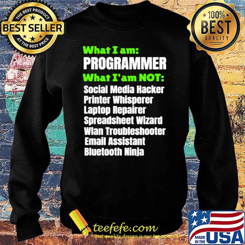What I Am A Programmer Developer I Am Not Shirt Sweater What I Am A Programmer Developer I Am Not Shirt Sweater