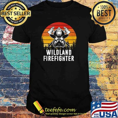 Wildland Firefighter Firemen Reto Sunset T-Shirt