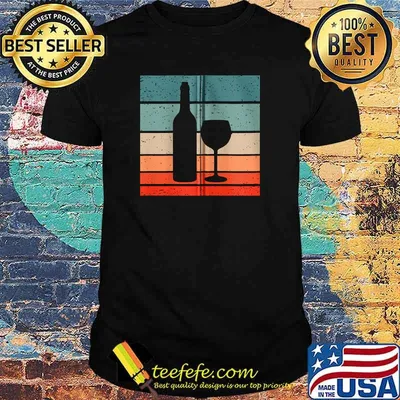 Wine Bottle Glass Vintage T-Shirt