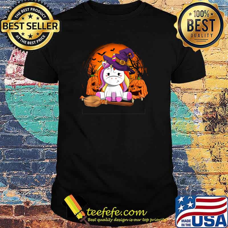 Witchy Unicorn Pumpkin Halloween T-Shirt