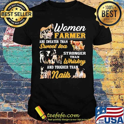 Woman Farmer Sweeter Stronger than whiskey and tougher than nails shirt