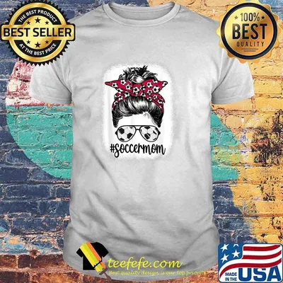 Women Mom Life Soccer Mom Mothers Day Messy Bun T-Shirt