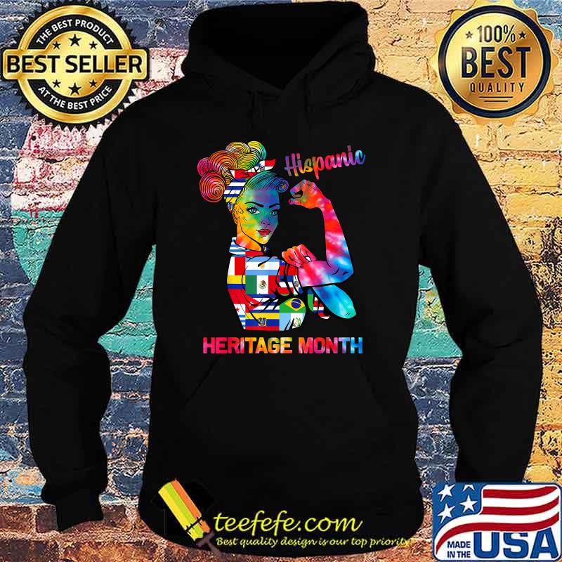 Women National Hispanic Heritage Month Hispanic All Flag T-Shirt Hoodie Women National Hispanic Heritage Month Hispanic All Flag T-Shirt Hoodie