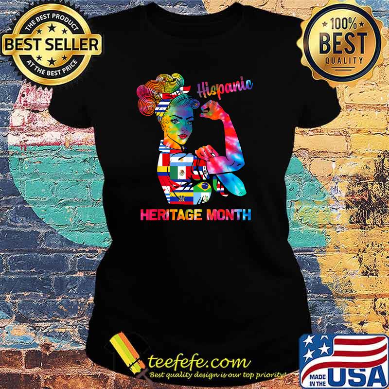 Women National Hispanic Heritage Month Hispanic All Flag T-Shirt Ladies tee Women National Hispanic Heritage Month Hispanic All Flag T-Shirt Ladies tee