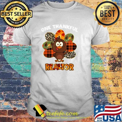 Women One thankful realtor autumn fall turkey thanksgiving T-Shirt