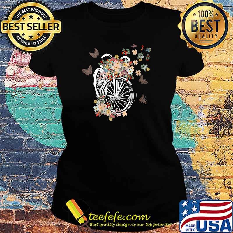 Womens Bicycle rider Flower T-Shirt Ladies tee Womens Bicycle rider Flower T-Shirt Ladies tee