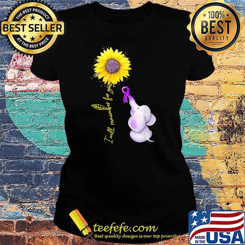 Womens Elephant Sunflower Alzheimer Animal Purple Ribbon Awareness T-Shirt Ladies tee Womens Elephant Sunflower Alzheimer Animal Purple Ribbon Awareness T-Shirt Ladies tee