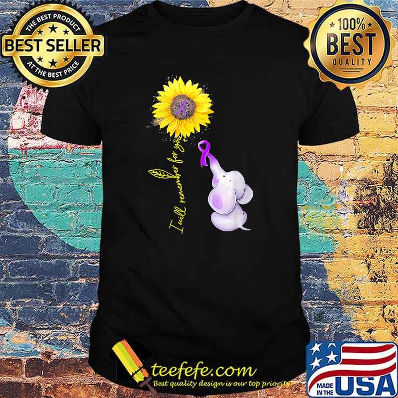Womens Elephant Sunflower Alzheimer Animal Purple Ribbon Awareness T-Shirt Womens Elephant Sunflower Alzheimer Animal Purple Ribbon Awareness T-Shirt
