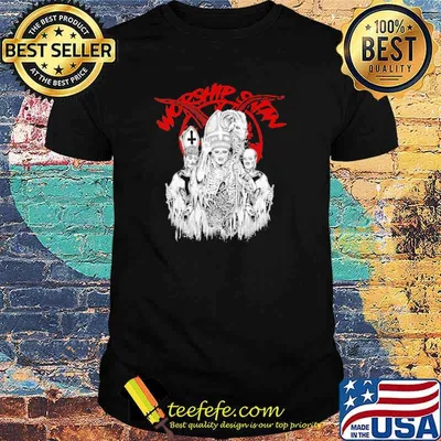 Worship satan skull halloween shirt