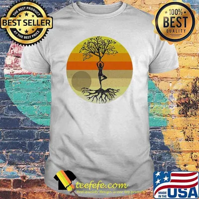 Yoga tree of life retro sunset shirt