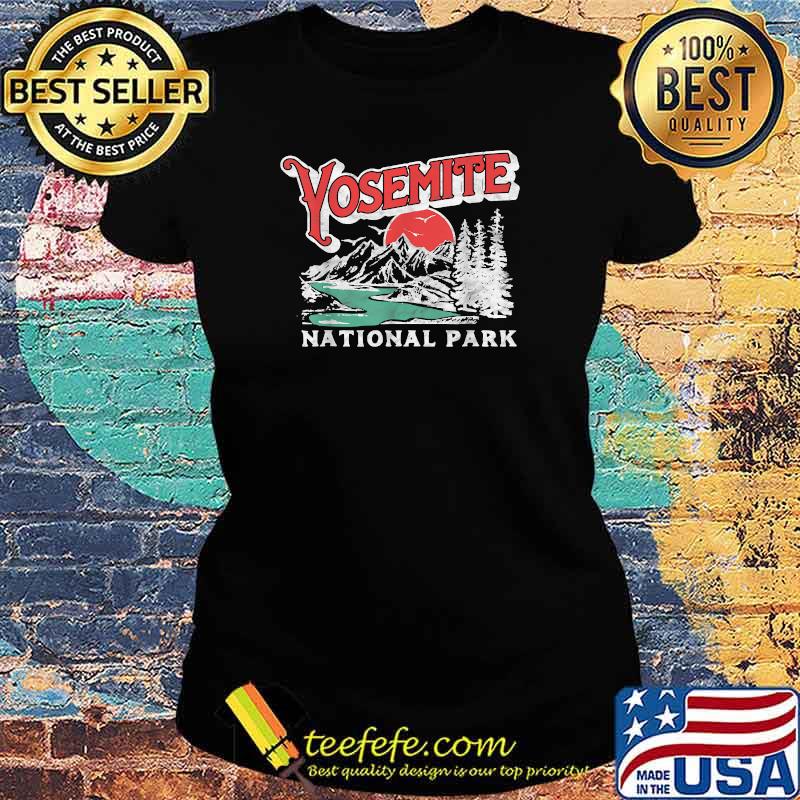 Yosemite National Park Retro 80's Mountains Distressed T-Shirt Ladies tee Yosemite National Park Retro 80's Mountains Distressed T-Shirt Ladies tee