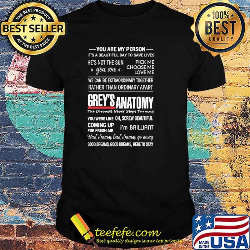 You Are My Person Grey's Anatomy shirt