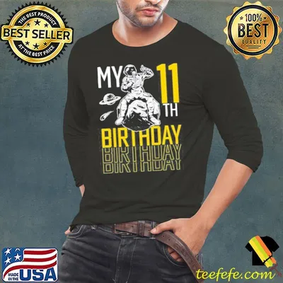11 Year Old 11th Astronaut Birthday Space Rocket Shirt