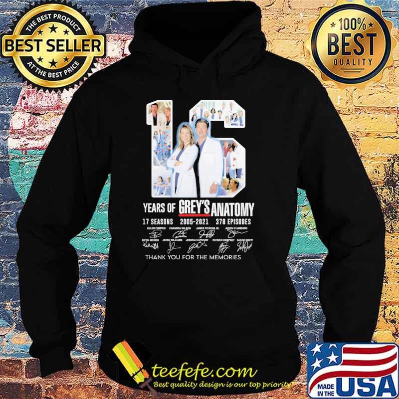 16 Yeas Of Grey'S Anatomy 17 Season 2005 2021 378 Episosed Signature Shirt Hoodie 16 Yeas Of Grey'S Anatomy 17 Season 2005 2021 378 Episosed Signature Shirt Hoodie