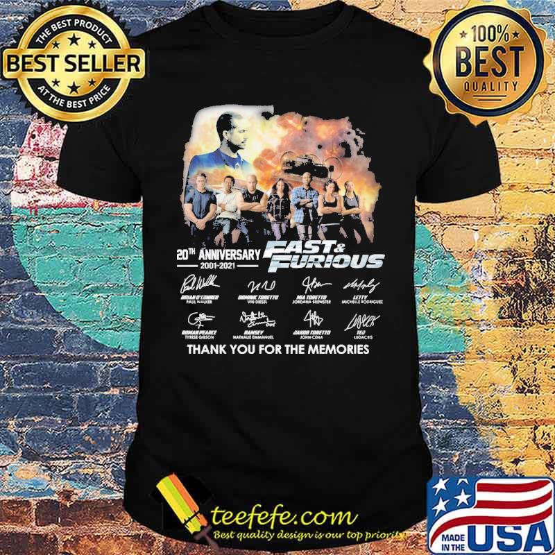 20th Anniversary Fast And Furious Thank You For The Memories Signature Shirt 20th Anniversary Fast And Furious Thank You For The Memories Signature Shirt