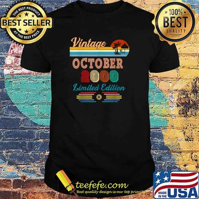 21 Year Old 21st Birthday Vintage October 2000 Men Women T-Shirt