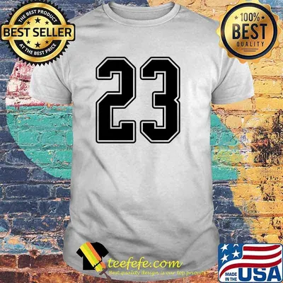 23 Black Outline Number 23 Sports Fan Jersey Style Vintage T-shirt