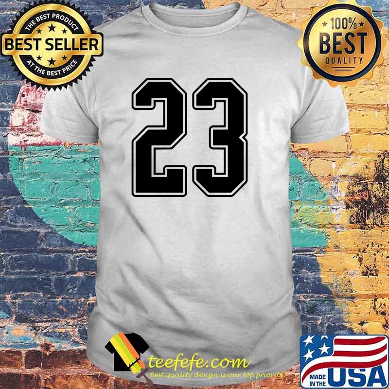 23 Black Outline Number 23 Sports Fan Jersey Style Vintage T-shirt