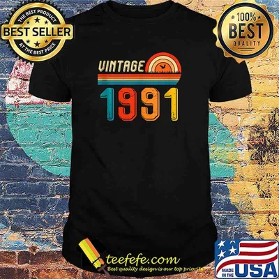 30th Birthday Gift 30 Years Old Men Women Retro Vintage 1991 T-shirt