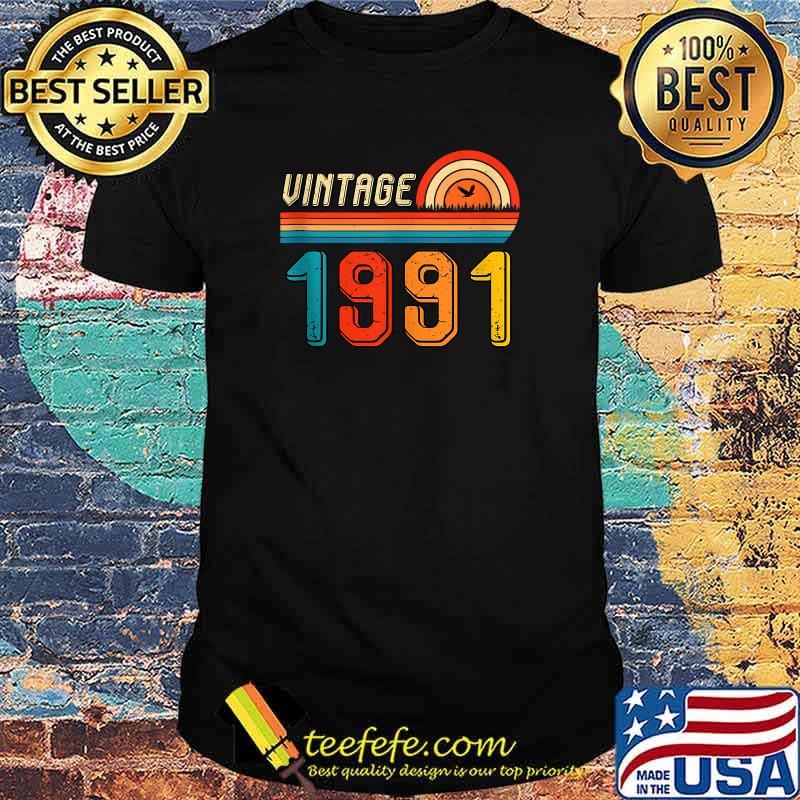 30th Birthday Gift 30 Years Old Men Women Retro Vintage 1991 T-shirt