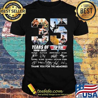 35 years of 1986 2021 Top Gun thank you for the memories signatures shirt