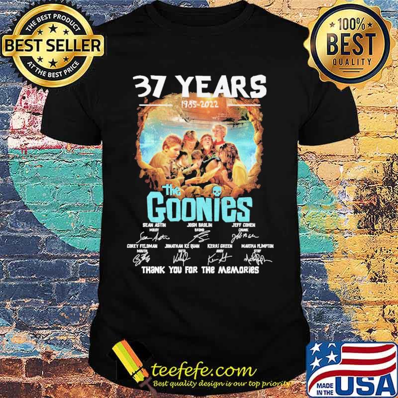 37 years 1985 2022 the Goonies thank you for the memories signatures shirt