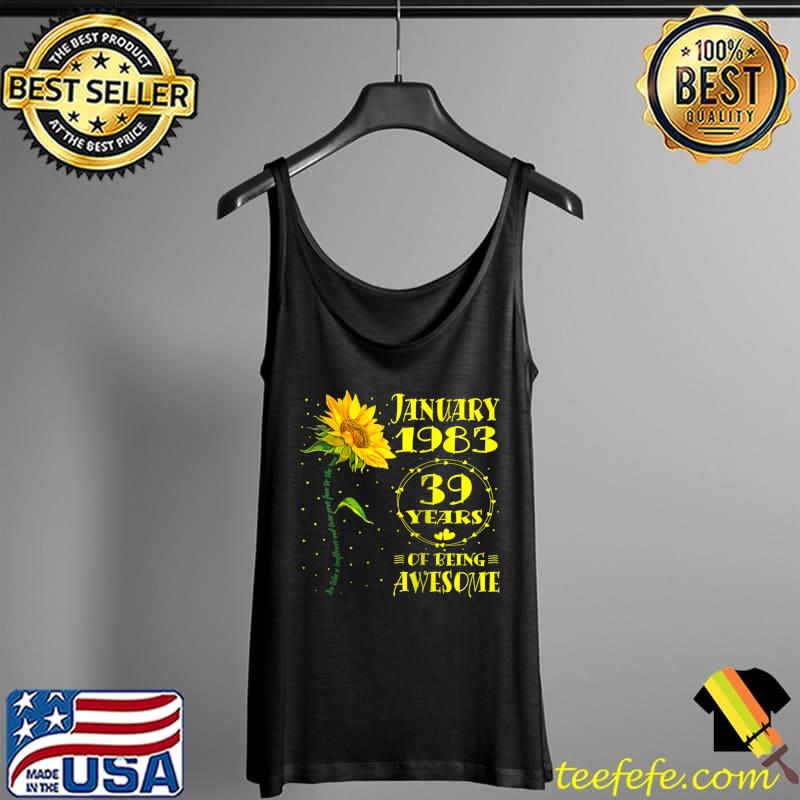 39th Birthday 39 Year Old Woman Born January 1983 Sunflower Raglan Baseball T-s Tank Top 39th Birthday 39 Year Old Woman Born January 1983 Sunflower Raglan Baseball T-s Tank Top