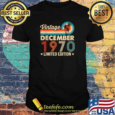 51 Year Old 51st Birthday Vintage December 1970 Men Women T-Shirt