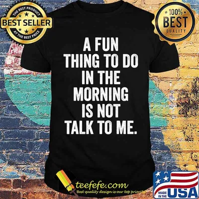 A Fun Thing to Do in the Morning is Not Talk to Me T-Shirt