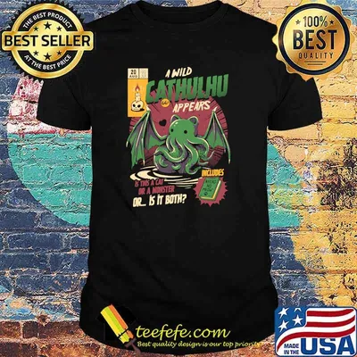 a wild Cathulhu appears is this a cat or a monster Classic T-Shirt