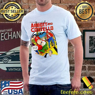 Abbott and Costello Vintage Comic Pirate Style Comedy T-Shirt