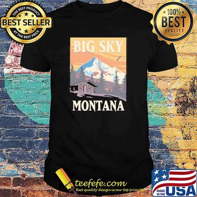 America Big Sky Montana Country Retro Vintage Style Travel Poster Apparel Shirt