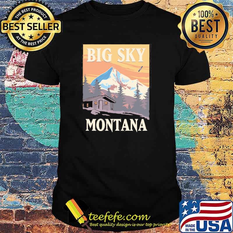 America Big Sky Montana Country Retro Vintage Style Travel Poster Apparel Shirt