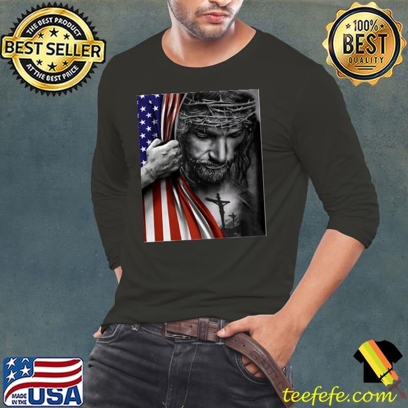 American Flag And Jesus Happy Independence Day 4Th Of July Shirt