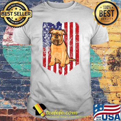 American Flag July, Brussels Griffon T-Shirt