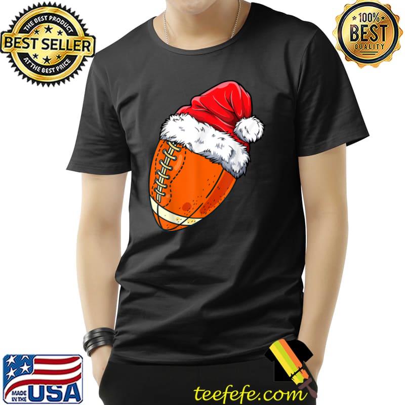 American Football Christmas Ball Santa Hat Xmas Men Boys T-Shirt Unisex American Football Christmas Ball Santa Hat Xmas Men Boys T-Shirt Unisex