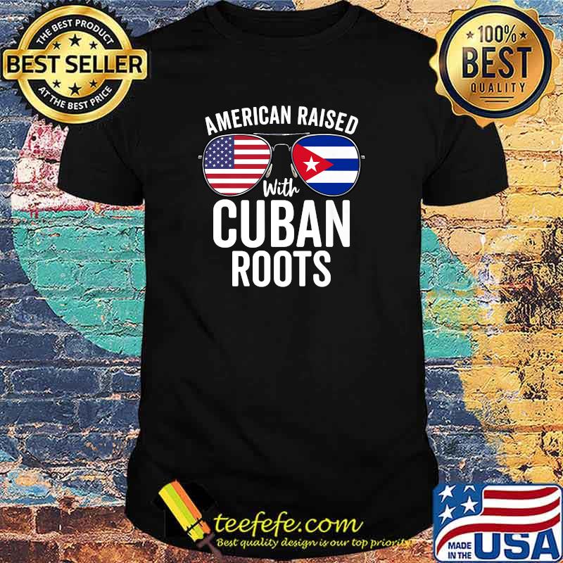 American Raised With Cuban Roots USA Cuba Flag Premium T-Shirt
