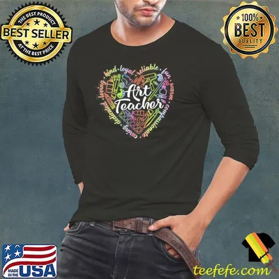 Art Teacher Caring Dedicated Loving Kind Art Supply Heart Vintage Shirt