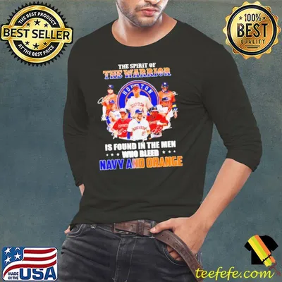 Astros The Spirit Of The Warrior Is Found In The Men Navy And Orange Shirt