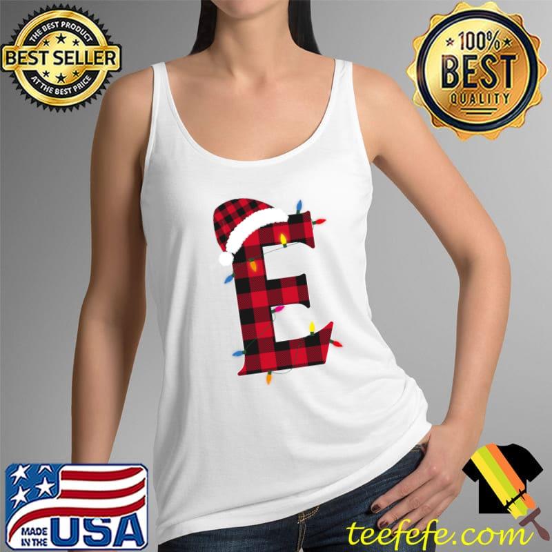 Awesome Letter E Initial Name Buffalo Plaid Christmas Pajama T-Shirt Tank Top Awesome Letter E Initial Name Buffalo Plaid Christmas Pajama T-Shirt Tank Top