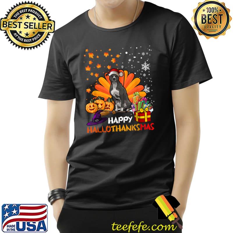 Awesome pitbull Lover Halloween Christmas Happy Hallothanksmas T-Shirt Unisex Awesome pitbull Lover Halloween Christmas Happy Hallothanksmas T-Shirt Unisex